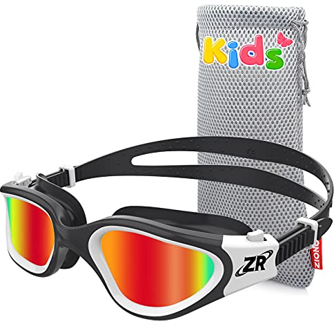 ZIONOR G1MINI - Occhialini da nuoto per bambini, polarizzati/non polarizzati, comodi per bambini, anti nebbia, protezione UV, per ragazze e ragazzi (anni 3-14)