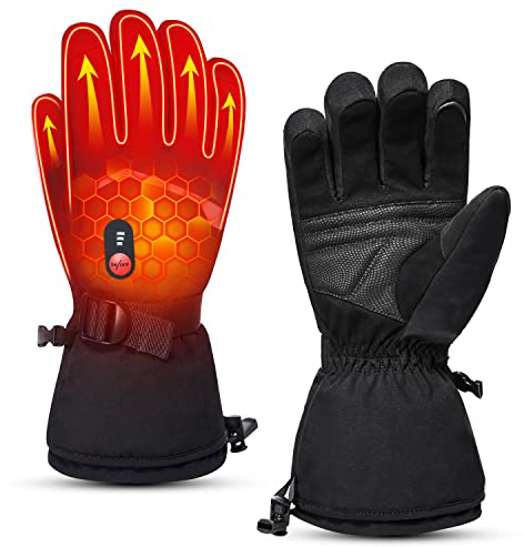 Sun Will Beheizbare Handschuhe – Elektrische Winterhandschuhe für Damen & Herren, Wasserdicht mit Touchscreen, wiederaufladbar, Motorrad-, Ski-, Jagd- & Outdoor (Grey-01, XS)