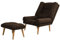Grekpol Liegesessel Lila mit Fußhocker, Rückenlehne 5-stufig einstellbar, Sessel B75 x H100 x T65/130 cm, Hocker B65 x H25 x T42 cm, braunbrown