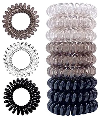 9 Stück Telefonkabel haargummi elastisch Haarband,3 Farben Spirale Telefonkabel groß Anti Spliss Zopfgummi Fitness Haarband Haargummi Spiral klein für Mädchenn und Dame