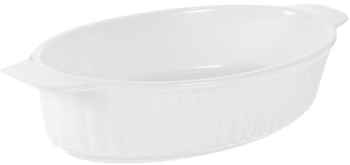 Luxshiny 9.5 Inch White Ceramic Baking Dish - Oval Casserole Dish with Handles, Oven & Microwave Safe Porcelain Lasagna Pan for Gratin, Salads, Desserts (24x13.5cm) - Kitchen Bakeware