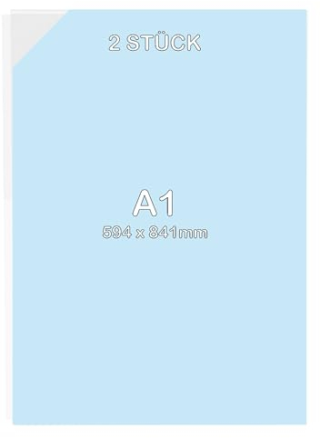 nattmann 2 Stück DIN A3 DIN A2 DIN A1 DIN A0 PLEXIGLAS® Acrylglas Scheiben Platten klar transparent (DIN A1)
