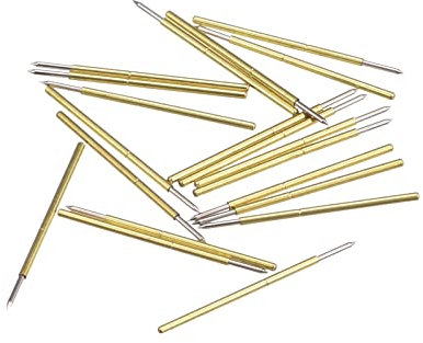 sourcing map 20 Stück Feder Prüfspitze Stift 0.48mm Spitze 0.68mm 16.5mm für Leiterplatten Testkontakt