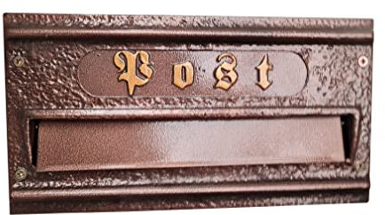 Mauerdurchwurf Briefkasten Einbau postkasten aluminiumguss durchwurf (Antik Kupfer(Braun))