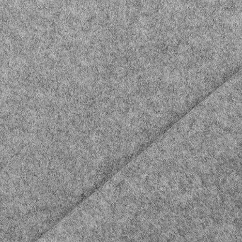 STOFFKONTOR Bastelfilz Filz Stoff Stärke 4,0 mm Breite 45 cm - Meterware, Farbe Hell-Grau meliert - zum Basteln und Dekorieren