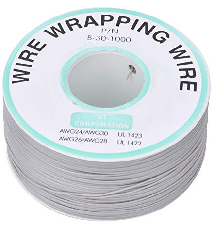Cable Electrónica 30 AWG, OK-Cable de Puente de Envoltura de Núcleo de Cobre Estañado Envoltura de Alambre de 300M Reparación de Placa de Circuito Gris Alambre de Cobre de un Solo Núcleo
