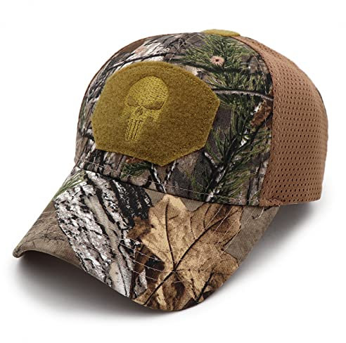 qiuye Neue Camo Punisher Baseballmütze Angelkappen Männer Outdoor Camouflage Dschungelhut Airsoft Tactical Wandern Casquette Hüte