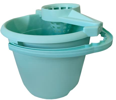 Clim Profesional - Cubo Doméstico Ecológico 13L | Fabricado con Plástico Marino Reciclado | Apto para Fregonas Domésticas | Ayuda a Reducir Contaminación Oceánica, Verde Agua, 30 Cms X 26 Cms