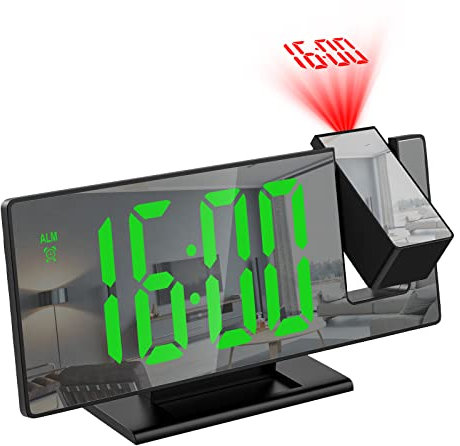 Ankilo Neuester 180° Projektionswecker, Digitaler Wecker für Schlafzimmer mit 7,8 Zoll, 4-stufige Helligkeit, Auto-Dimmer-Modus, Schlummerfunktion, 12/24H-Display für Home Office