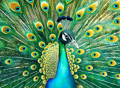 Cross & Glory - Emerald Peacock - 1000 Piece Jigsaw Puzzle for Adults with Stunning Peacock Artwork | Challenging Puzzle for Animal Lovers | Lasting Fun and Display