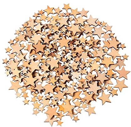 Mini étoiles en Bois, Mélangées de Petites étoiles en Bois, Décoration D'étoile en Bois pour Sapin de Noël, Pendentif de Mariage, Décoration D'arbre, pour Bricolage et Décoration, 50 Pièces