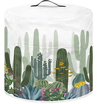 NETILGEN Dust Cover for 8 Quart Instant Pot and Extra Accessories, Dust Proof Easy to Clean Pressure Cooker Cover Electric Appliance Cover Air Fryer Accessories with Storage Pocket, Cactus Garden