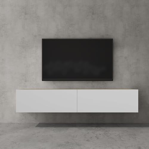 doporro TV Lowboard hängend Fernsehschrank Wohnzimmer | TV-Schrank hängend Fernsehtisch Fernsehschrank Hängeschrank 160cm
