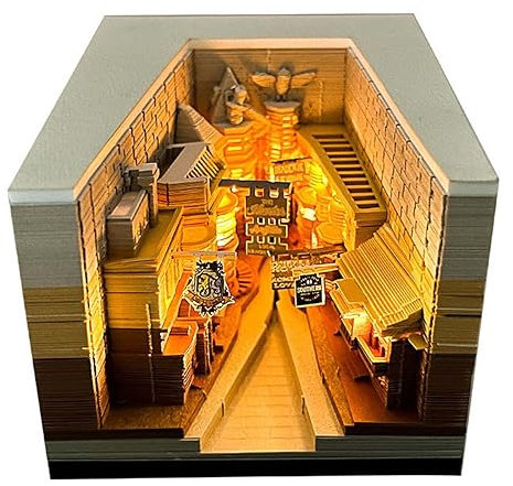 MZYZPPBD Schreibtisch Kalender Mit Lichtern 2025 3D Memo Pad Papier Kunst Sakura Baum Kreative Schreibtisch Kalender Papier Kunst Tempel des Himmels Skulptur Home Dekoration Geschenk,S