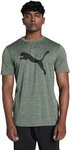 PUMA Unisex Train Fav Heather Cat Tee T-Shirts, Dunkeloliv Meliert, M EU