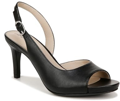 LifeStride Womens Teller 2 Dress Slingback Peep Toe Pumps Black 7.5 W