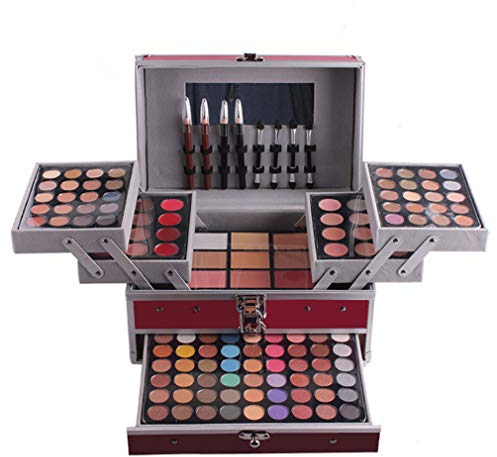 RoseFlower Schminkkoffer Gefüllt, 132 Farben Make-up Palettes, Alles in Einem Makeup Kit Schminkkoffer Gefüllt mit Schminke für Anfänger oder Profis,Make-Up Set inklusive Lidschatten, Lipgloss, Rouge