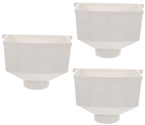 jojofuny 3St PVC-Regeneimer dachrinnen ablauf regenspeicher regenablaufrohr Filter Regenabweiser Dachrinnenzubehör Wasserrohr Regenrinne Regenfass Fallrohre Trichter Plastik Weiß