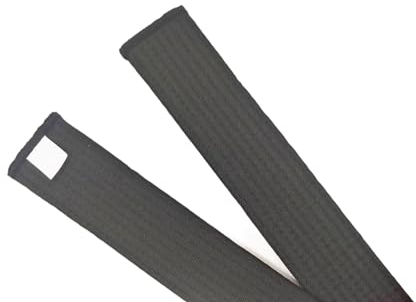 Pandiui23 Professioneller Taekwondo-Karate-Judo-Gürtel, doppelte Umwicklung, Kampfkunst, Streifen, Sportgürtel (1, Schwarz, 2,6 m)