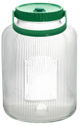 MIKONI Gärglas Einmachglas Gurkenglas Vorratsgläser Behälter Fermentier Fermentierglas Gärballon Glasballon Gurkenglas Vorratsglas Gärbehälter Einkochglas (8 liter)