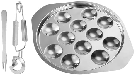 Escargot | per lumache di mare in acciaio inox, piatti per antipasti, lumache al forno con manico, con 12 fori, per casa, ristorante, hotel