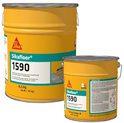 Sikafloor 1590 30kg Set - Schnell Härtende Epoxid-Grundierung und Kratzspachtelung | Geruchsarm,Hohe Haftfestigkeit,Geringe VOC-Emissionen | Für Betonuntergründe,Zementestriche & Epoxidharzböden