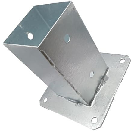 Bolt Down Square Bracket for Pergola Posts Heavy Duty Hot-Dip Galvanised Post Fence Foot Base Support Size: 80mm x 80m (3inch x 3inch)