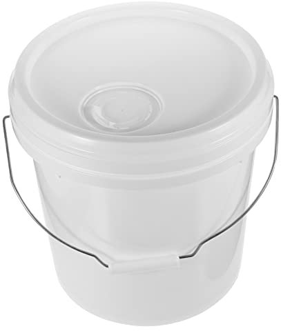 WOONEKY Seau De Peinture Solide Vide De 10 L pour Huile Moteur Encre Silicone avec Poignée Et Bec Verseur en Fer Blanc