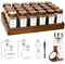 SAEIV Umweltfreundliches Akazien-Gewürzregal Holz mit 24 Fächern | 24 120ml-Gewürzgläser Drawer Organizer | Gewürzregal mit Gläsern 180 Deutsch Gewürzetiketten | Gewürzregal Stehend | Gewürz Organizer