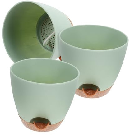 OFFSCH 3piezas Maceta De Autorriego Decorativa Unidades para Interiores y Exteriores