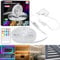 15M RGBWW+IC LED Strip,Dimmbarer Dreamcolor+3000K-6500K Warmweiß Naturweiß Kaltweiß LED Streifen mit Fernbedienung,Selbstklebende Schneidbare 24V LED Lichtband für Zuhause Schlafzimmer Küche Treppe