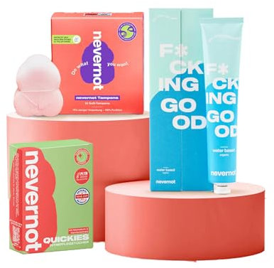 nevernot Intimpflege-Bundle: Softtampons, Intimate Wipes und Intimate Gel - komfortable Menstruationshygiene, wasserbasiertes Gleitgel und super weiche Menstruationsschwämme