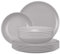 Seltmann Weiden Amina Silbergrau Tafelservice 12-teilig, Runde Speiseteller (28 cm) und Suppenteller (21 cm) für 6 Personen, Geschirr-Set mit dezentem Relief-Muster, Porzellan, Grau