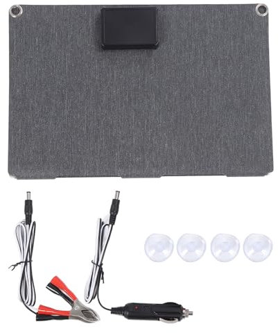 CHEOTIME Panneau solaire pliable, 30 W 12 V 2,5 A, chargeur de panneau solaire étanche, pliable, portable, chargeur de batterie pour randonnée, camping, voyage