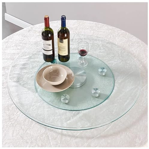 FENGZEQUAN Großer Goldener Lazy Susan Drehplatte, Drehbare Servierplatte Gehärtetem Glas, Plattenteller Tischplatte, Leicht Zu Reinigen，Kanten Tablett für Küchen-esstisch Home Hotel(90cm/36in)