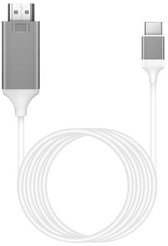 QASVOU 2pcs 4K@30Hz USB C To HDMI-compatible Video Cable 1080P Type C 3.1 HDTV Cord(White)