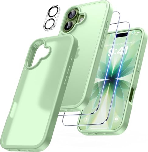 FLLAO 4 in 1 Phone Case Compatible with iPhone 17, Green