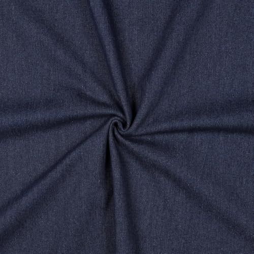 MAGAM-Stoffe Oliver Jeansstoff uni Denim 100% Baumwolle OEKO-TEX Meterware 50cm (03. Dunkelblau)