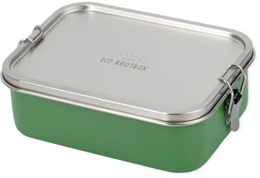ECO Brotbox Bento Classic - Brotdose mit Fächern 1100ml Forest Green- Lunchbox aus Edelstahl Rechteckig - BPA-frei und auslaufsicher - spülmaschinenfeste Vesperbox