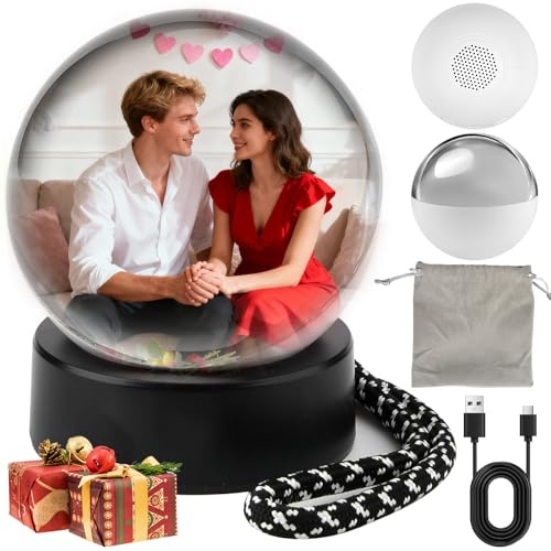 YOMOZEM Memory Sphere, Memory Orb Video Sphere Ornament 3D Memory Ball, 3D Memory Orb Video Kugel, 6.9 cm USB aufladbarer Speicherball-Videoplayer, auf dem Videos und Fotos hochgeladen werden können