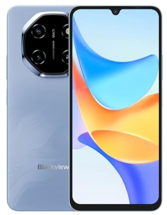 Blackview Shark 6 5G | 6,88 HD+ 120 Hz Display | 12GB RAM + 128GB (espandibile fino a 2TB) | Fotocamere 16MP + 8MP | 5000 mAh | Dual SIM | NFC | GPS | Wi‑Fi | 2 anni di garanzia | Blu Ghiacciaio