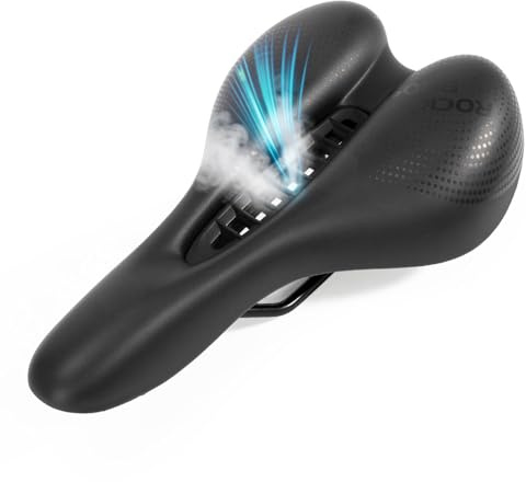ROCKBROS Fahrradsattel für Herren & Damen, Druckentlastend Ergonomisch mit Aussparung, Atmungsaktiv, Komfortabel, Ideal für Trekking, MTB, Rennrad & E-Bike