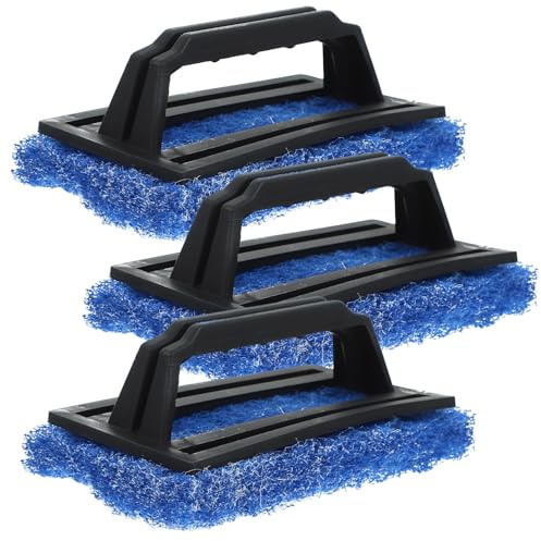 KAJNBN Limpiador de Serigrafía 3 Unidades Cepillo Removedor de Tinta Mango Azul para Serigrafía Estropajo Accesorio de Limpieza Práctico y Resistente para Impresión Manual y Textil