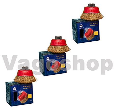 24 x Pot Brosse brosse métallique 125 mm ondulés Brosse brosse conique F. Meuleuse d'angle