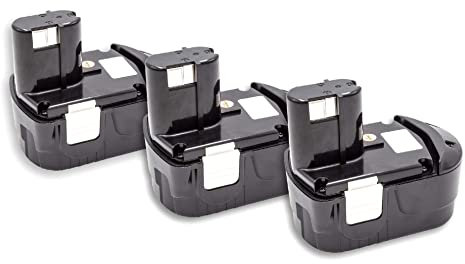 vhbw 3X batería Compatible con Hitachi CR 18DMR, CR 18DLX, DS 18DFL, DS 18DFLG, DH 18DL, DH 18DLX, CR 18DV Herramienta (1500 mAh, NiMH, 18 V)