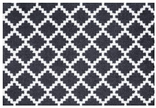 Zala Living Home Fußmatte für Innen und Außen 50x70cm –Fussmatte Schmutzfangmatte Modernes-Design Türmatte Waschbar & Wetterfest, rutschfest für Eingangsbereich & Außenbereich –Elegance Schwarz Creme