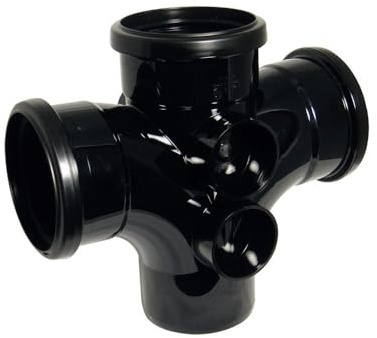 FloPlast 92.5 Degree Double Branch Black Soil