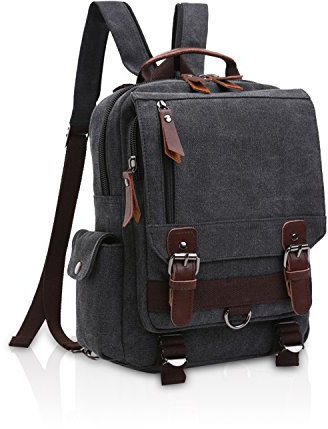 FANDARE New Rucksack Herren Sling Bag Studenten Party Outdoor Sport Fitness EIN Schultergurt Tasche Umhängetasche Verschleißfest Leinwand Schwarz B