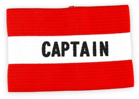 Fitness Health Fußball Band Fußball Kapitän Armband Design Kapitän Band für Erwachsene und Jugendliche, 5 Farben erhältlich für mehrere Sportarten, elastisches Armband für Kapitän (Rot - Kinder)