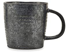 House Doctor Grande tasse en faïence Pion noir | Tasse en grès pour thé, café et cacao | Design danois dans le style scandi large, noir Pebble